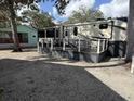 The travel trailer has an outdoor deck space, providing a great spot for relaxation and outdoor dining at 6001-N53 S Kings Hwy., Myrtle Beach, SC 29575