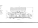 Blueprint of the rear elevation showing trim details, window locations, siding, and roof ridge vent at 209 Bouquets Green Way, Myrtle Beach, SC 29579