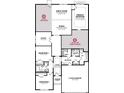 This spacious floorplan features a study, three bedrooms, a two-car garage, and an open concept kitchen, dining, and great room at 912 Inlet Keys St., Murrells Inlet, SC 29576