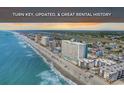 Beautiful aerial view of the coastline and oceanfront condo with beach access at 1210 N Waccamaw Dr. # 1008, Garden City Beach, SC 29576