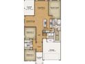 Detailed floor plan showcasing a spacious layout with three bedrooms, a kitchen, and a great room at 2158 Gooseberry Way, Longs, SC 29568