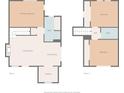 Detailed floor plan showcasing the layout of both floors, including bedrooms, bathrooms, and living areas at 607 A 28Th Ave. S, North Myrtle Beach, SC 29582