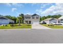 Exterior view of home with front lawn, walkway, and two-car garage at 1748 Promise Pl., Myrtle Beach, SC 29588