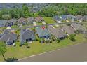 A bird's-eye view of the property nestled near a tranquil body of water and lush green spaces at 631 Edgecreek Dr., Myrtle Beach, SC 29579