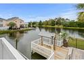 Private boat dock on the waterway, featuring a covered seating area and lush greenery at 337 59Th Ave. N, North Myrtle Beach, SC 29582