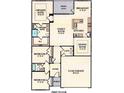 Detailed floor plan showcasing the layout of a two-story home with a two-car garage, bedrooms, and living spaces at 537 Magnolia Terrace Dr, Myrtle Beach, SC 29579
