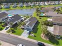 Gorgeous aerial view of a lakeside community with lush landscaping and private pools at 347 Kessinger Dr., Surfside Beach, SC 29575