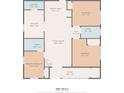 Detailed floor plan showcasing the layout with living room, foyer, bedrooms, and kitchen in 1161 sq ft at 113 Woodland Dr., Murrells Inlet, SC 29576