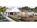 A vibrant community hub featuring a covered eating area, playground, and refreshing pool for recreation and relaxation at 527 Oak Landing Dr., Myrtle Beach, SC 29588