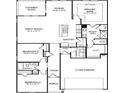 Detailed floor plan displaying the layout of the home, including bedrooms, bathrooms, kitchen, and garage at 4842 Hopespring St., Myrtle Beach, SC 29579