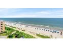 Expansive view of the beach and ocean, perfect for relaxing and enjoying coastal activities at 1105 S Ocean Blvd. # 814, Myrtle Beach, SC 29577
