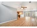Spacious living room featuring wood floors, neutral walls and a ceiling fan at 1196 Harvester Circle # 1196, Myrtle Beach, SC 29579