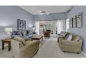 Cozy living room with comfortable seating and French doors leading to the outside at 86 Black River Rd., Myrtle Beach, SC 29588