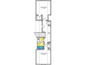 Upstairs floor plan featuring two bedrooms, a bathroom, and a hallway, all carpeted for comfort at 3129 Tiger Tail Rd., Conway, SC 29526