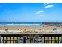 Breathtaking ocean and pier view from the condo balcony, perfect for relaxation and enjoying the coastal scenery at 6000 N Ocean Blvd. # 119, North Myrtle Beach, SC 29582