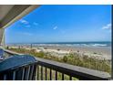 Picturesque view of the beach and ocean from the balcony, ideal for enjoying the coastal breeze at 6000 N Ocean Blvd. # 119, North Myrtle Beach, SC 29582