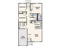 Detailed floor plan showcasing an open-concept living area, owner's suite, and attached one-bay garage at 491 Sw Hewett Landing Dr., Supply, SC 28462