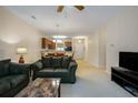 Open floorplan living room with sofas and dining table at 6253 Catalina Dr. # 1523, North Myrtle Beach, SC 29582