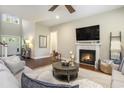 Cozy living room with a fireplace, comfortable seating, and modern design at 769 Country Club Dr., Pawleys Island, SC 29585