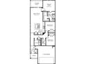 Detailed floor plan highlighting layout of bedrooms, bathrooms, kitchen, living spaces, and garage at 8253 Vibrant Loop, Longs, SC 29568