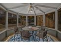 Inviting gazebo features a round table, six chairs, ceiling fan and view of the peaceful neighborhood at 6001 - 1842 S Kings Hwy., Myrtle Beach, SC 29575