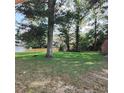 Green backyard features a waterfront view with mature trees providing shade and a tranquil atmosphere at 903 23Rd Ave. N, North Myrtle Beach, SC 29582