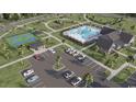 Aerial view of the community with a clubhouse, pool, tennis and playground at 1261 Saxon Ct., Myrtle Beach, SC 29579