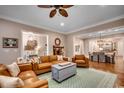 Spacious living room featuring hardwood floors, stylish furnishings, and an open layout at 9 Winnowing Way, Pawleys Island, SC 29585