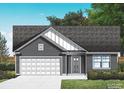 New home elevation showing complementary siding and window styles with an attached two-car garage at 122 Westfield Circle, Conway, SC 29526