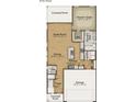Open-concept floor plan showcasing the kitchen, great room, dining area, owner's suite, and garage at 1260 Saxon Ct., Myrtle Beach, SC 29579