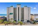 A full shot of the Beach Club III building highlighting its multiple floors, balconies, and proximity to the ocean at 4505 S Ocean Blvd. # 5D, North Myrtle Beach, SC 29582