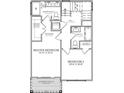 Upstairs floor plan featuring Primary bedroom, second bedroom, baths, closets and laundry at 52 Fish Shack Alley, Murrells Inlet, SC 29576