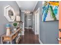 Beautiful foyer with hardwood floors and elegant decor at 5475 Elba Way # 1601, Myrtle Beach, SC 29579