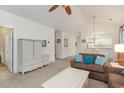 Open living area with a view into the kitchen, featuring comfortable seating and ample space for entertaining at 5750 Oyster Catcher Dr. # 531, North Myrtle Beach, SC 29582