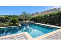 Beautiful private pool with stone accents and lush landscaping, creating a serene backyard oasis at 981 Mourning Dove Dr., Myrtle Beach, SC 29577