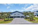Beautiful beach house featuring ample parking, complemented by vibrant palm trees and lush greenery at 1705 N Ocean Blvd. N, North Myrtle Beach, SC 29582