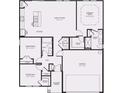 Detailed floorplan showcasing the layout of the home with bedrooms, kitchen, great room, and garage at 3027 Deerberry Place, Longs, SC 29568