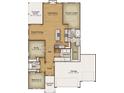 Detailed first-floor plan featuring a kitchen, great room, owner's suite, and a two-car garage at 811 Big Cedar Dr., Loris, SC 29569