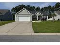 Traditional home with tidy lawn, two car garage, and covered front porch in a quiet neighborhood at 541 Irees Way, Longs, SC 29568