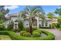 Exterior view of a home with well-maintained landscaping, including a palm tree and manicured hedges at 7545 Ventura Ct., Myrtle Beach, SC 29572