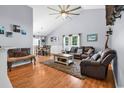 Spacious living room with vaulted ceiling, hardwood floors, and plenty of natural light at 824 Dunoway Ct., Myrtle Beach, SC 29579