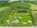 Expansive property with a pond, lush greenery, outbuildings and a long driveway at 2829 Highway 129, Galivants Ferry, SC 29544