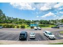 View of a parking area with a pond and manicured lawn in the background at 1125 Blue Stem Dr. # 29F, Pawleys Island, SC 29585