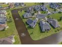 Aerial view of a community of homes near a tranquil waterway with water features at 1323 Ashboro Ct., Myrtle Beach, SC 29579