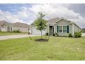 Well-manicured front yard enhances this home, complete with an attached garage and fresh landscaping at 211 Seasons Trace Loop, Longs, SC 29568