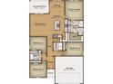 Spacious open-concept floor plan features a large great room, kitchen, and owner's suite with walk-in closet at 628 Millbrook Way, Loris, SC 29569