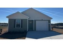 Charming single-story home featuring a one-car garage and a well-manicured lawn at 197 Country Grove Way, Galivants Ferry, SC 29544