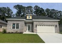 Charming single-story home featuring a brick facade, attached garage, and well-manicured lawn at 289 Waterfall Circle, Little River, SC 29566