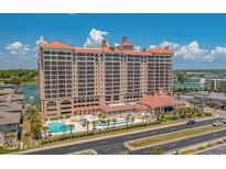 Stunning aerial view of a beachfront condo complex with pools and manicured landscaping at 1819 N Ocean Blvd. # 5009, North Myrtle Beach, SC 29582