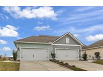 Two-story house with gray and green siding, two-car garage, and landscaped yard at 2651 Blue Crane Circle # 101, Myrtle Beach, SC 29577